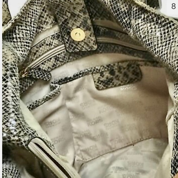 Michael Kors Faux Snakeskin Designer Satchel Hand Bag - Picture 7 of 9